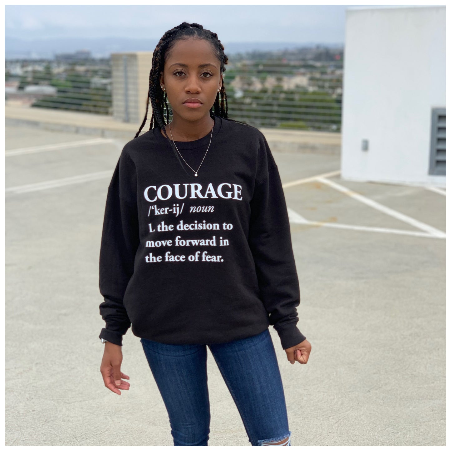 Black - Courage Crewneck
